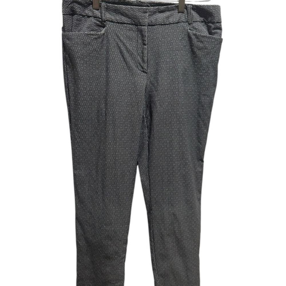 George Navy Blue & White Geometric Tapered Pants - Size 10